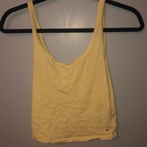 Cotton Stretch Yellow Crop Top